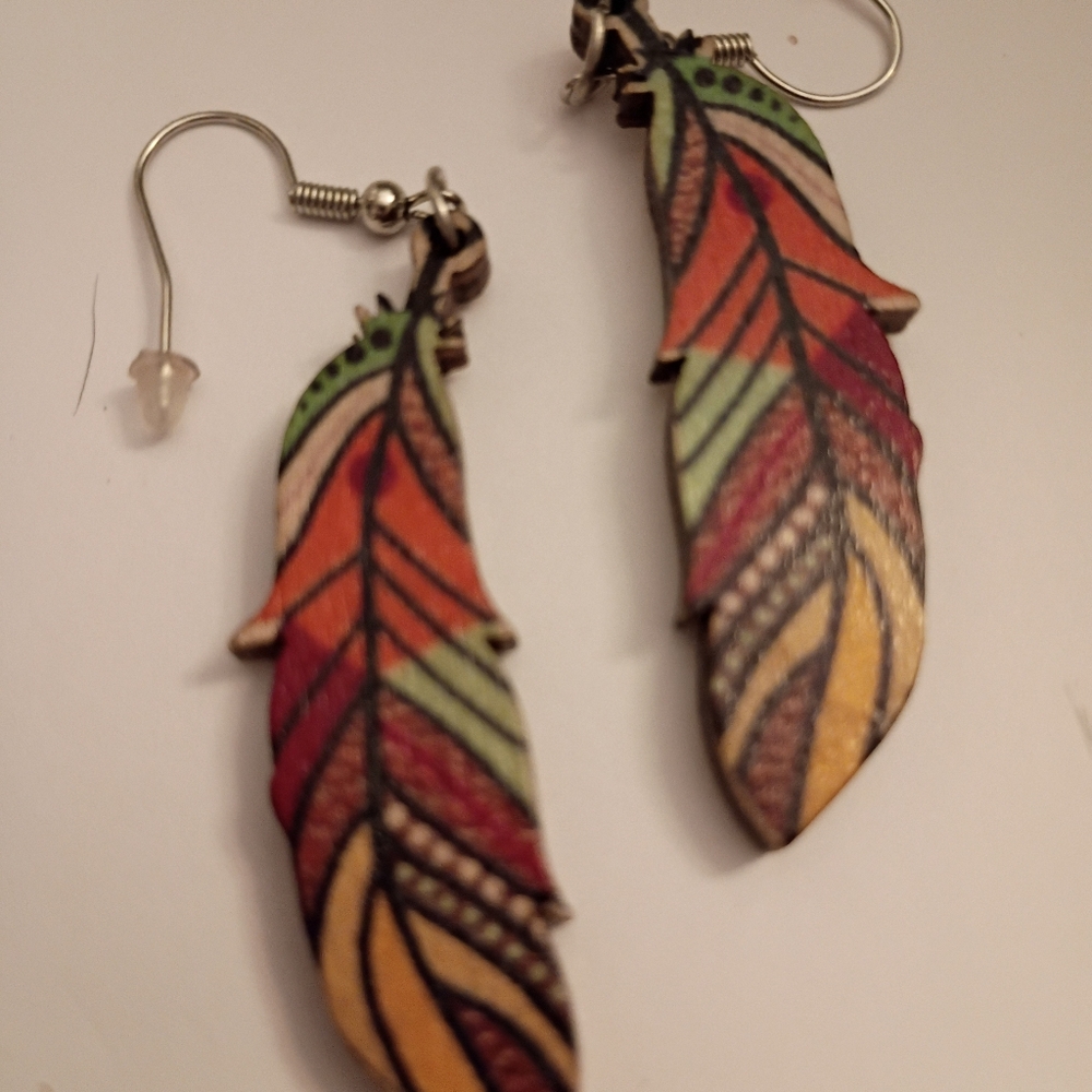 Colorful Feather Earrings
